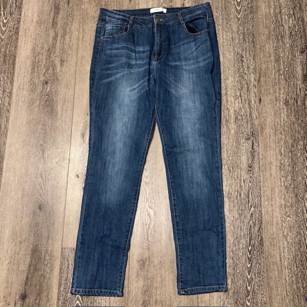 CEST TOI Jeans Womens Extra Large 1XL XL Blue Straight Leg Medium Wash